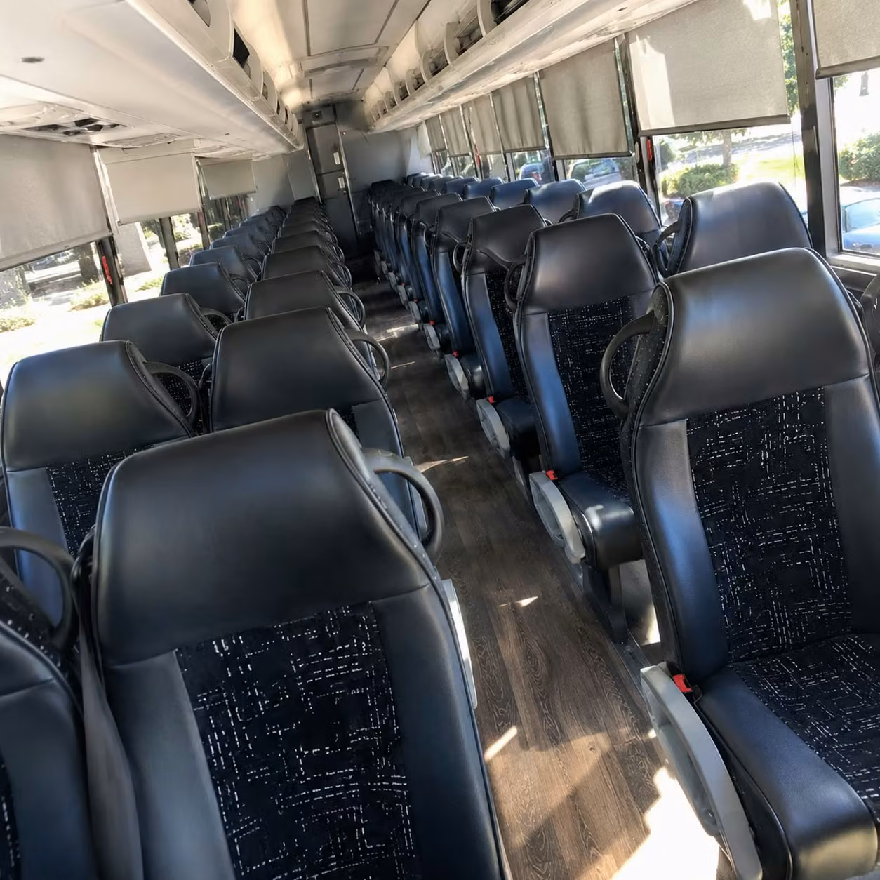 meridian charter bus rental interior